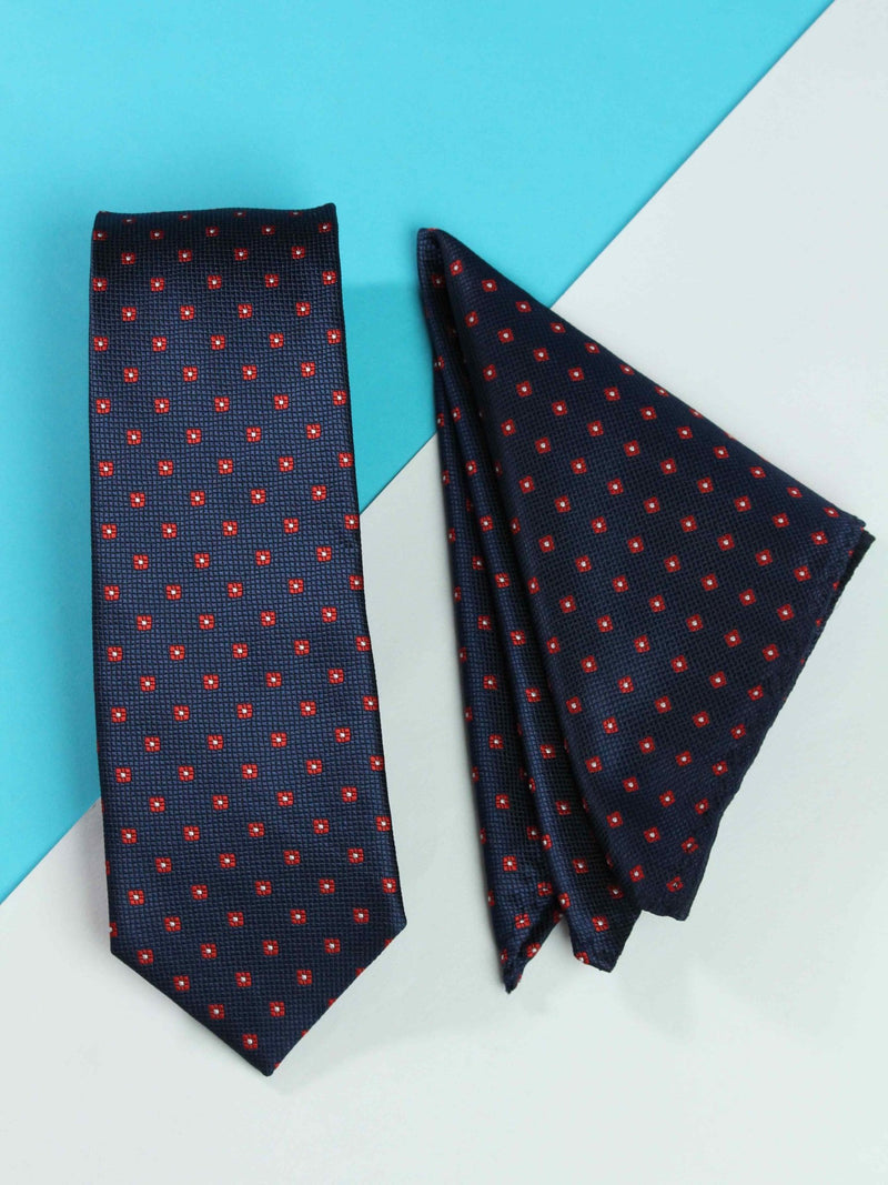 Navy Blue Necktie & Pocket Square Giftset - TOSSIDO