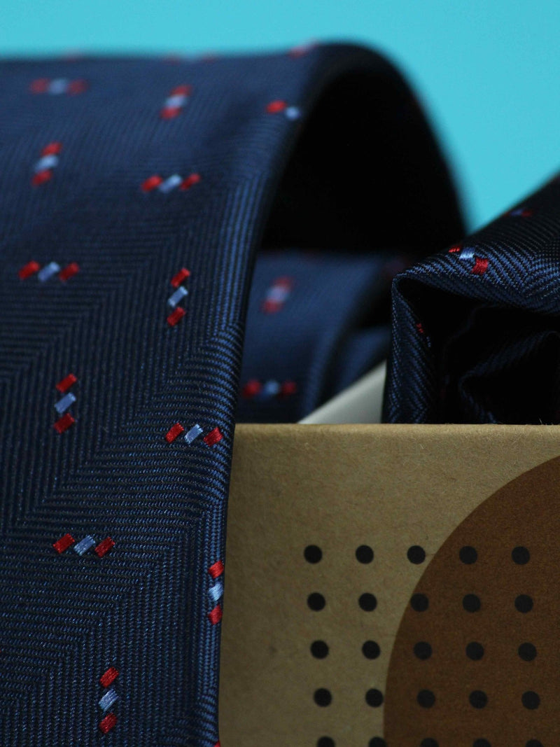 Navy Blue Necktie & Pocket Square Giftset - TOSSIDO