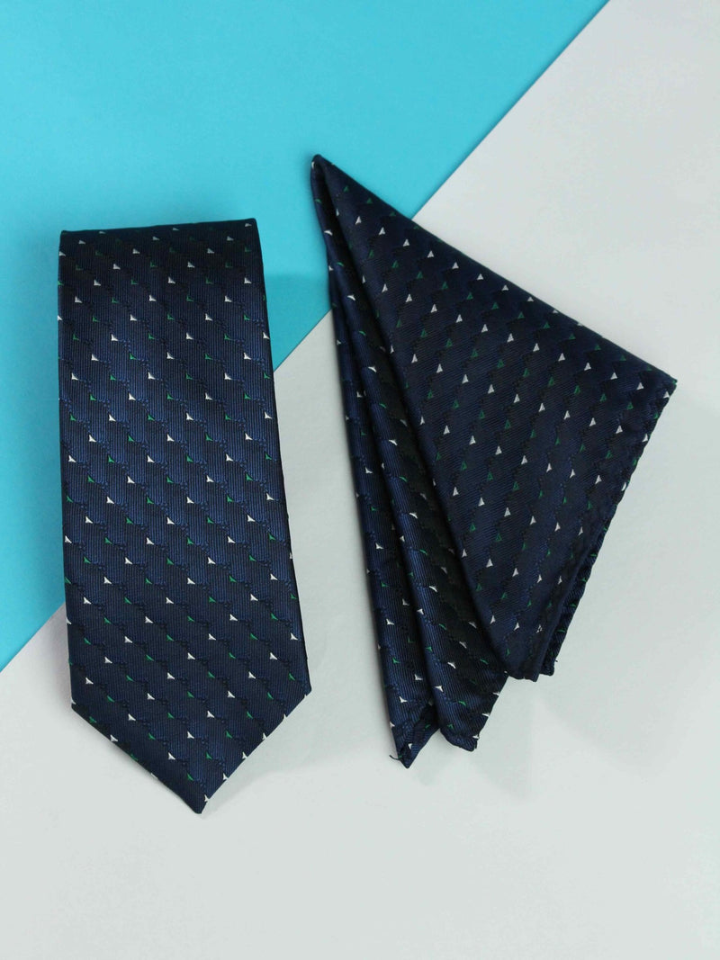 Navy Blue Necktie & Pocket Square Giftset - TOSSIDO