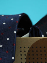 Navy Blue Necktie & Pocket Square Giftset - TOSSIDO