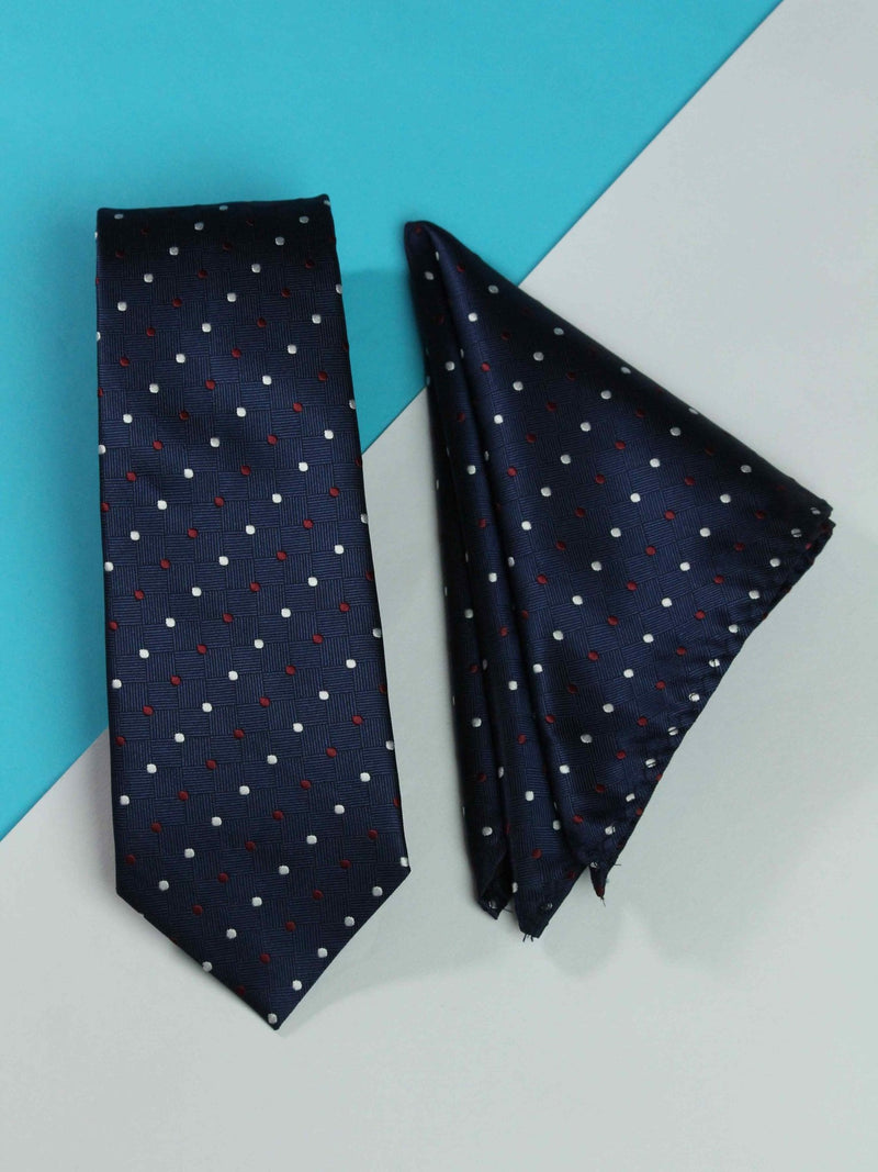 Navy Blue Necktie & Pocket Square Giftset - TOSSIDO