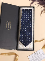 Navy Blue Paisley Performance Silk™ Necktie - TOSSIDO