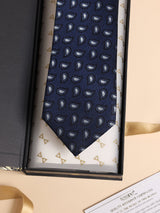 Navy Blue Paisley Performance Silk™ Necktie - TOSSIDO
