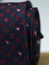 Navy Blue Paisley Silk Necktie - TOSSIDO