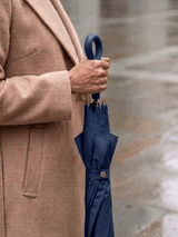 Navy Blue Solid Capsule Umbrella - TOSSIDO