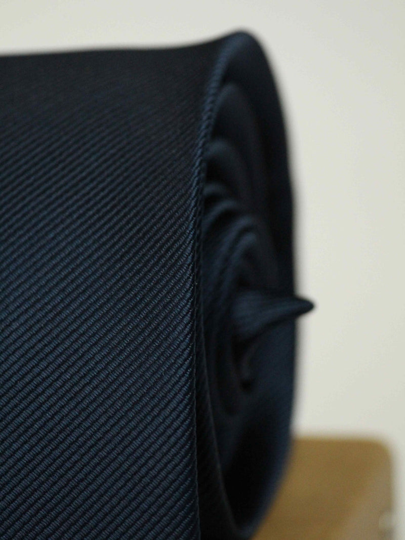 Navy Blue Solid Necktie - TOSSIDO