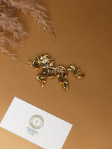 Navy Crystal Unicorn Brooch - TOSSIDO