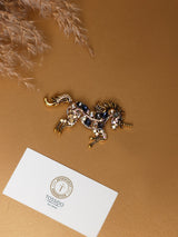 Navy Crystal Unicorn Brooch - TOSSIDO