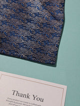 Navy & Gold Abstract Woven Cravat & Pocket Square Set - TOSSIDO
