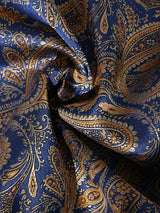 Navy & Gold Paisley Performance Silk™ Pocket Square - TOSSIDO