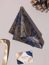 Navy & Gold Paisley Performance Silk™ Pocket Square - TOSSIDO