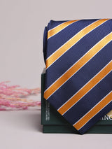 Navy & Gold Stripe Necktie - TOSSIDO