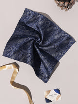 Navy & Grey Paisley Performance Silk™ Pocket Square - TOSSIDO
