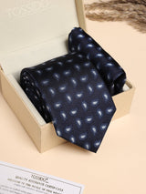 Navy Mini Paisley Performance Silk™ Necktie & Pocket Square Gift Set - TOSSIDO