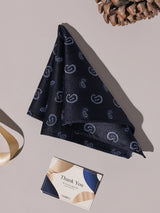 Navy Mini Paisley Performance Silk™ Pocket Square - TOSSIDO