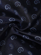 Navy Mini Paisley Performance Silk™ Pocket Square - TOSSIDO