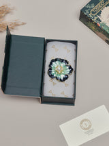 Navy & Mint Poppy Brooch - TOSSIDO