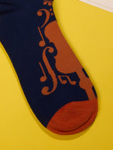Navy Music Violin Socks - TOSSIDO