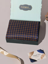 Navy & Orange Houndstooth Performance Silk™ Pocket Square