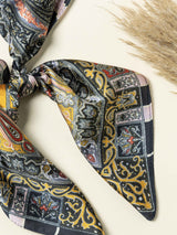 Navy Paisley Printed Satin Neckerchief - TOSSIDO