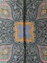 Navy Paisley Printed Satin Neckerchief - TOSSIDO