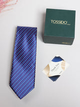 Navy Pin Dot Necktie - TOSSIDO