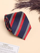 Navy & Red Stripe Performance Silk™ Necktie - TOSSIDO