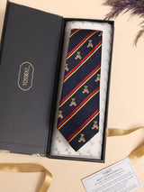 Navy Teddy Stripe Performance Silk™ Necktie - TOSSIDO