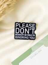 Nonchalant Typography Enamel Pin - TOSSIDO