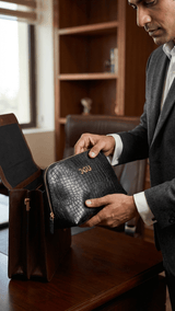 Obsidian Black JGU Signature Grand Travel Pouch - TOSSIDO