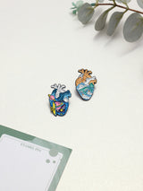 Ocean & Galaxy Heart Enamel Pin Set of 2
