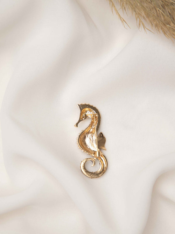 Ocean Pearl Seahorse Brooch - TOSSIDO