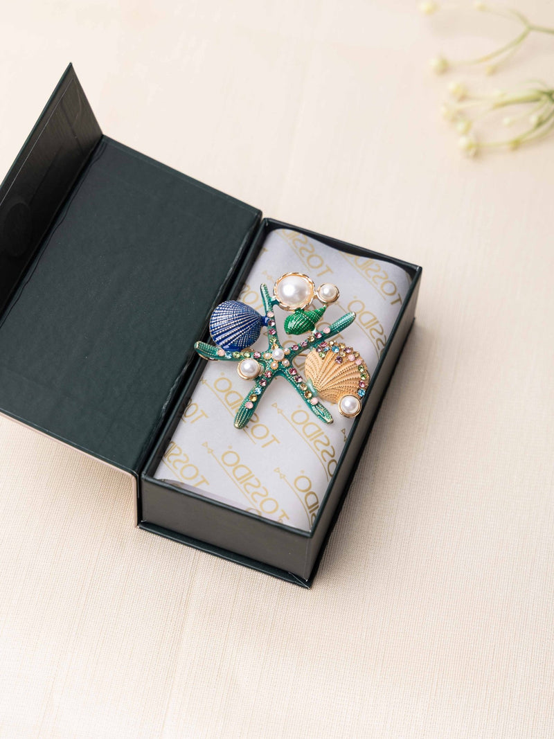 Oceanic Seashell Brooch - TOSSIDO