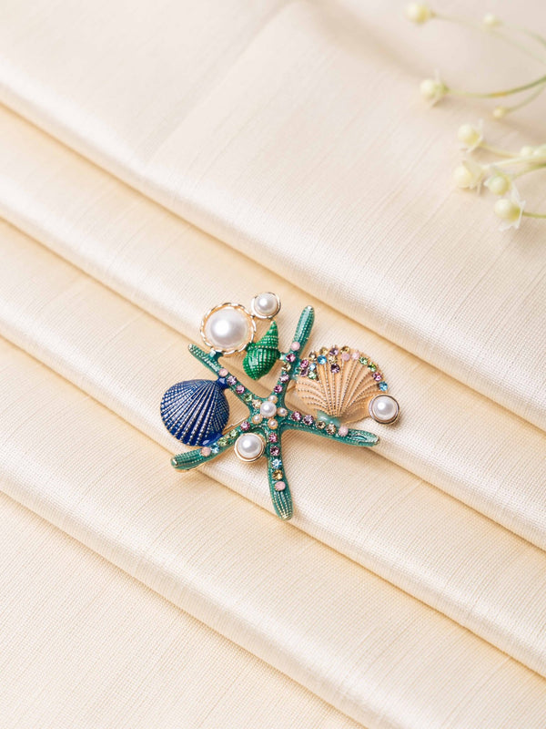 Oceanic Seashell Brooch - TOSSIDO