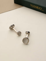 Off - White Solid Cufflinks - TOSSIDO