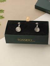 Off - White Solid Cufflinks - TOSSIDO