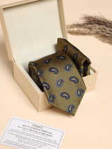 Olive Paisley Performance Silk™ Necktie & Pocket Square Gift Set - TOSSIDO