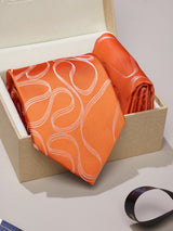 Orange Abstract Necktie & Pocket Square Giftset - TOSSIDO