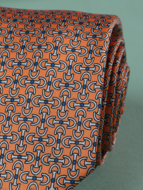 Orange Abstract Printed Necktie - TOSSIDO