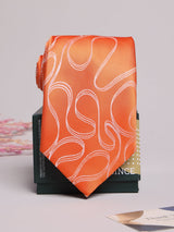 Orange Abstract Swirl Necktie - TOSSIDO