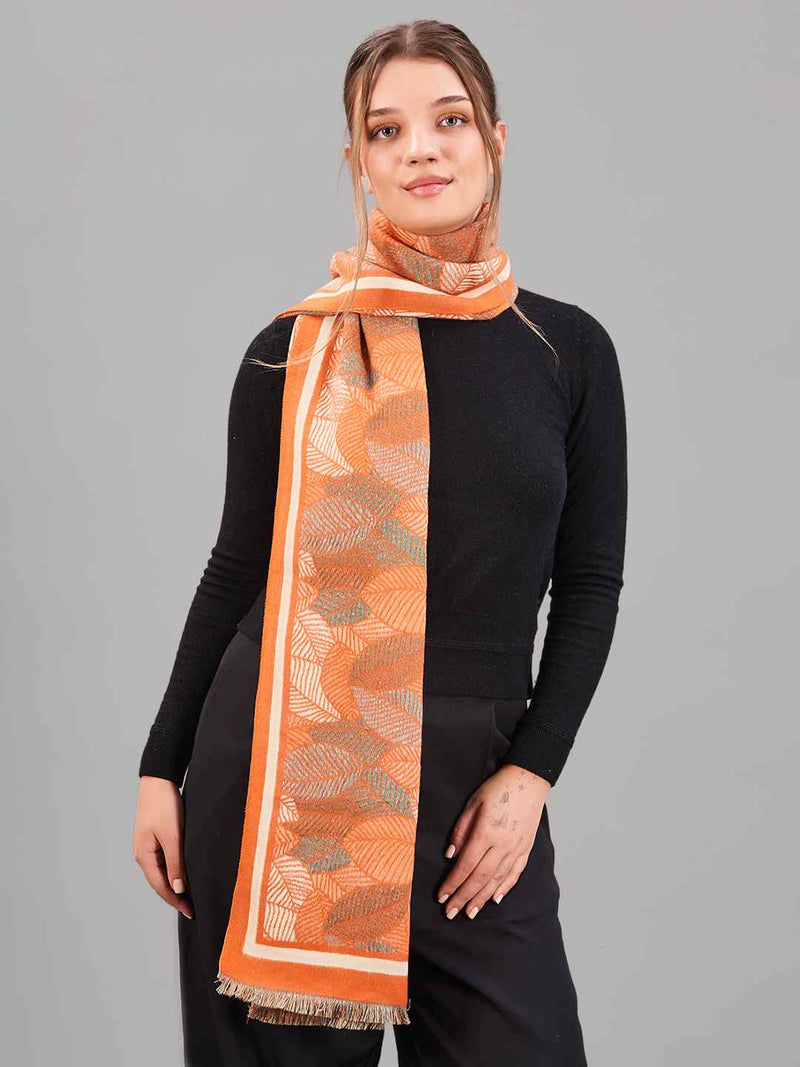 Orange Floral Premium Muffler - TOSSIDO
