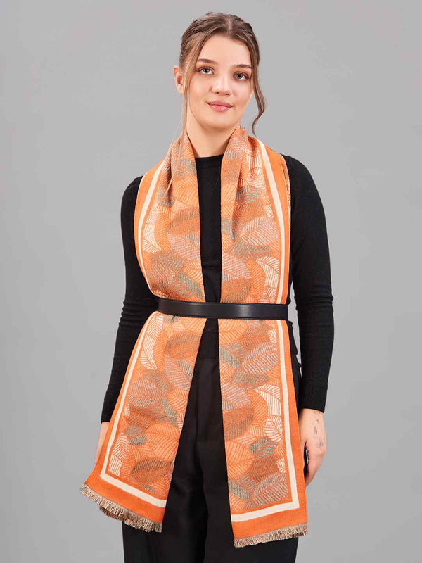 Orange Floral Premium Muffler - TOSSIDO