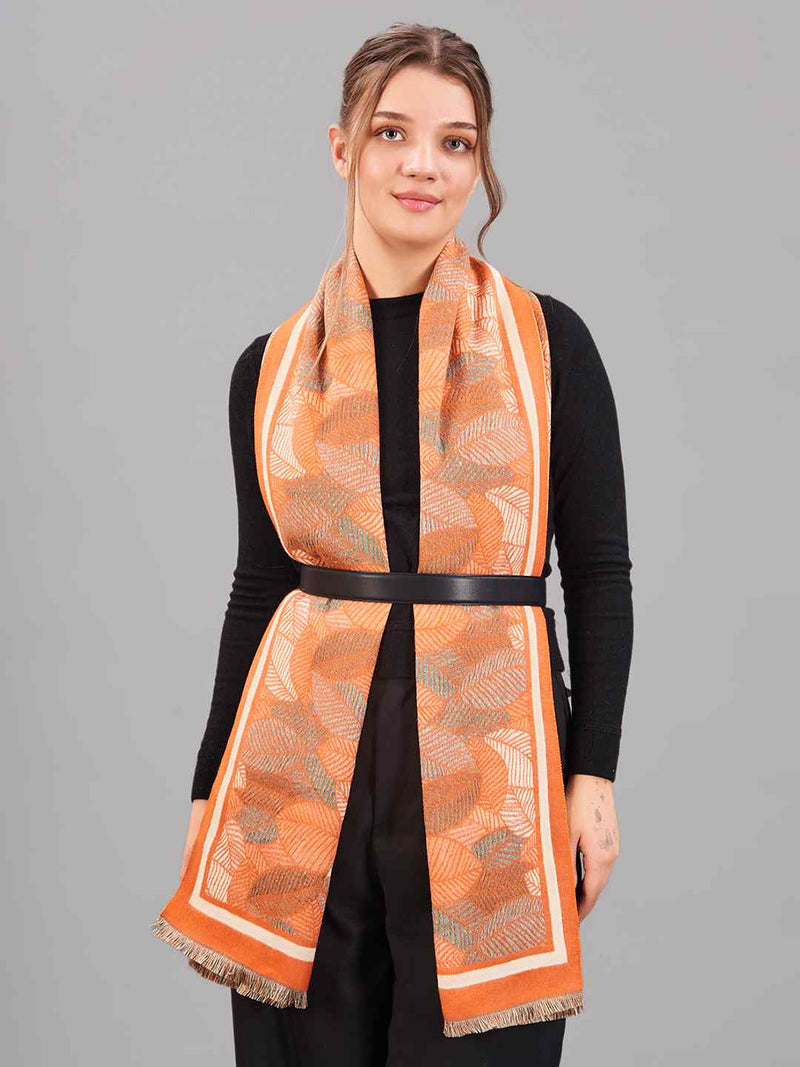 Orange Floral Premium Muffler - TOSSIDO