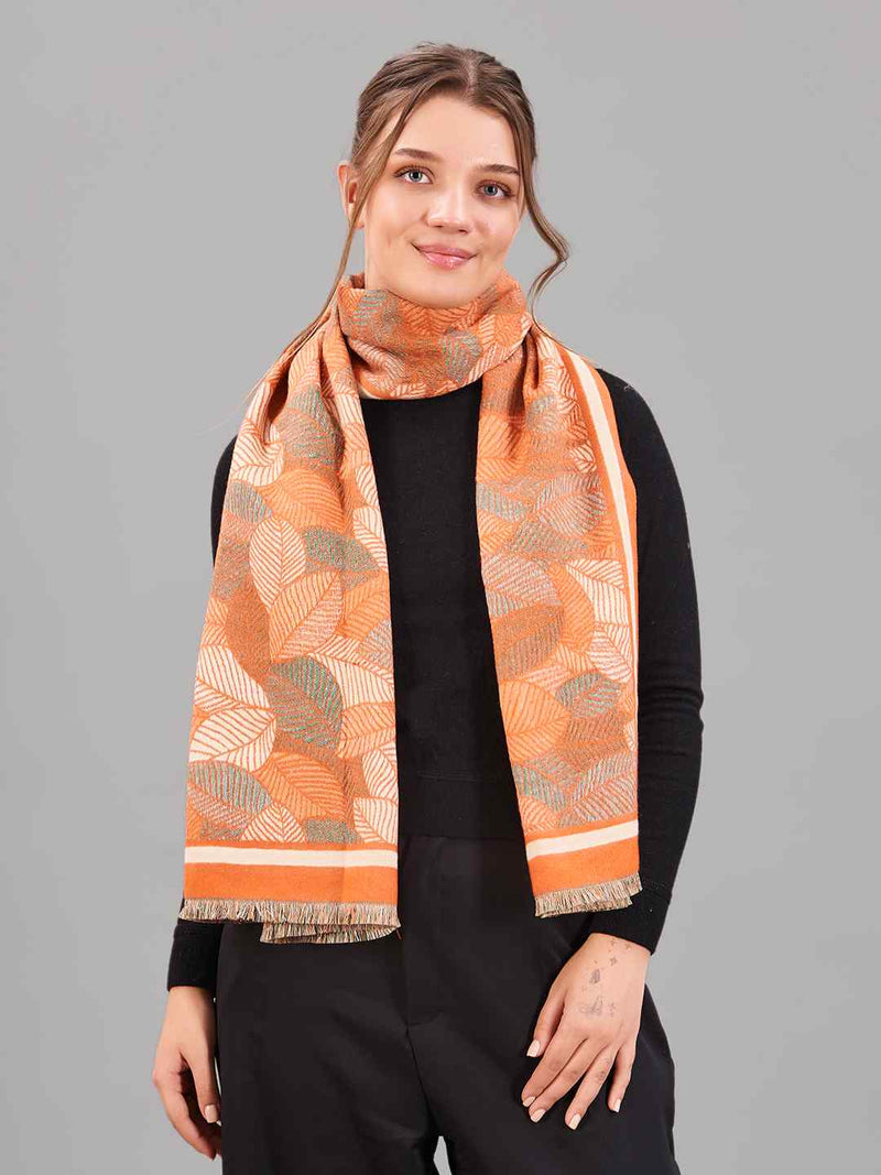 Orange Floral Premium Muffler - TOSSIDO
