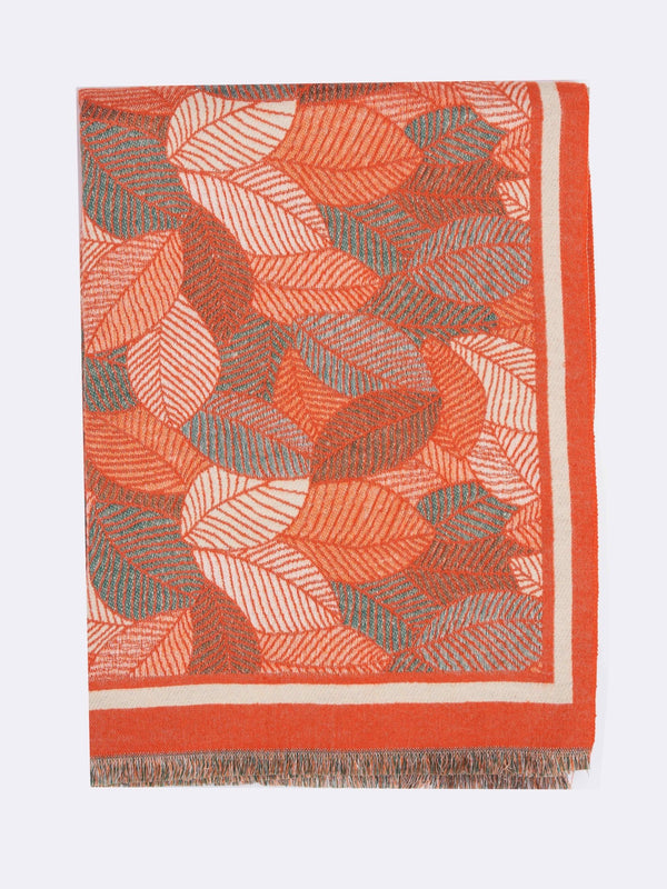 Orange Floral Premium Muffler - TOSSIDO