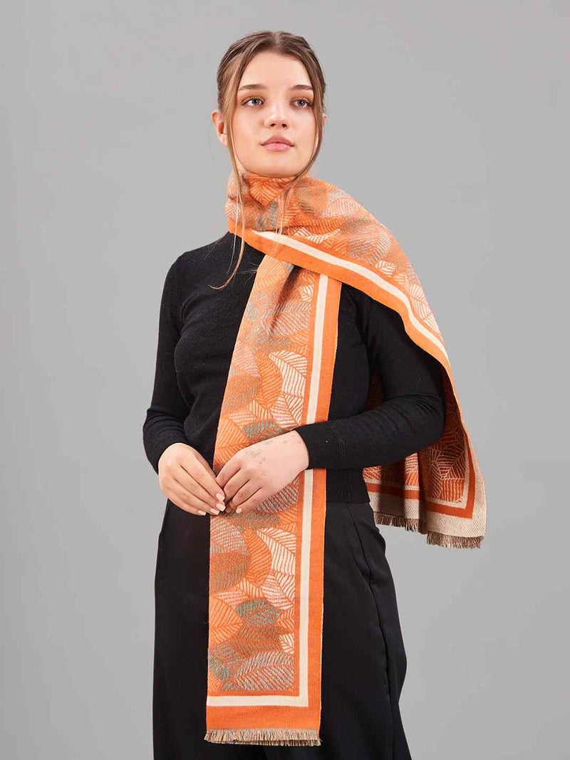 Orange Floral Premium Muffler - TOSSIDO