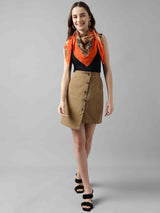 Orange Floral Scarf & Scarf Bag Set - TOSSIDO
