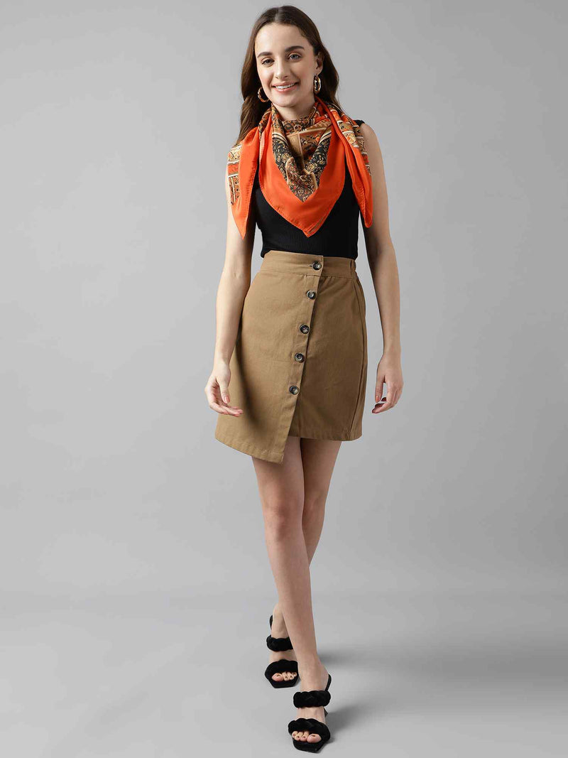 Orange Floral Scarf & Scarf Bag Set - TOSSIDO