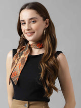 Orange Floral Scarf & Scarf Bag Set - TOSSIDO