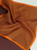 Orange Floral Silk Pocket Square - TOSSIDO